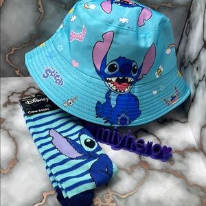 Disney Stitch Reversible Bucket Hat and Socks Set